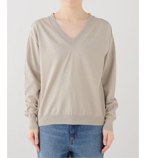 FRAMeWORK「CO/PL 18G Vプルオーバー」|ニット・セーター|