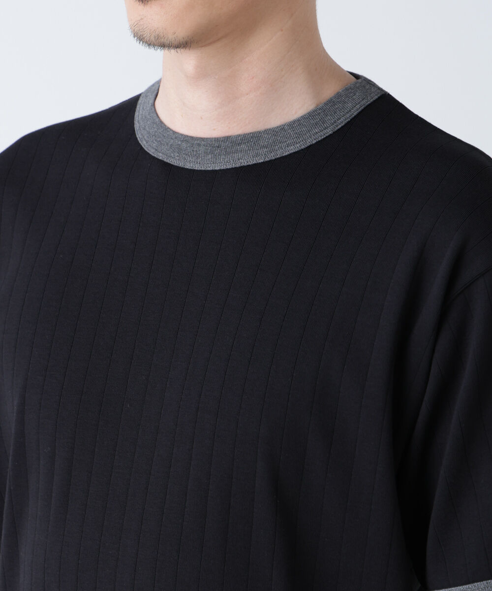 nano･universe「「NJ/CLUB」 針抜きリンガーTシャツ」|Tシャツ・カットソー|