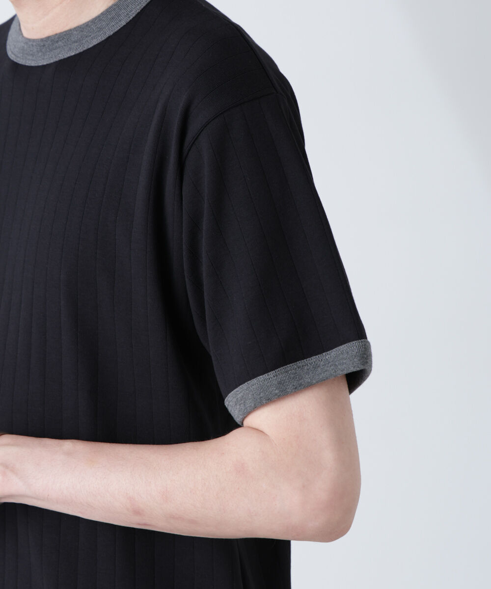 nano･universe「「NJ/CLUB」 針抜きリンガーTシャツ」|Tシャツ・カットソー|