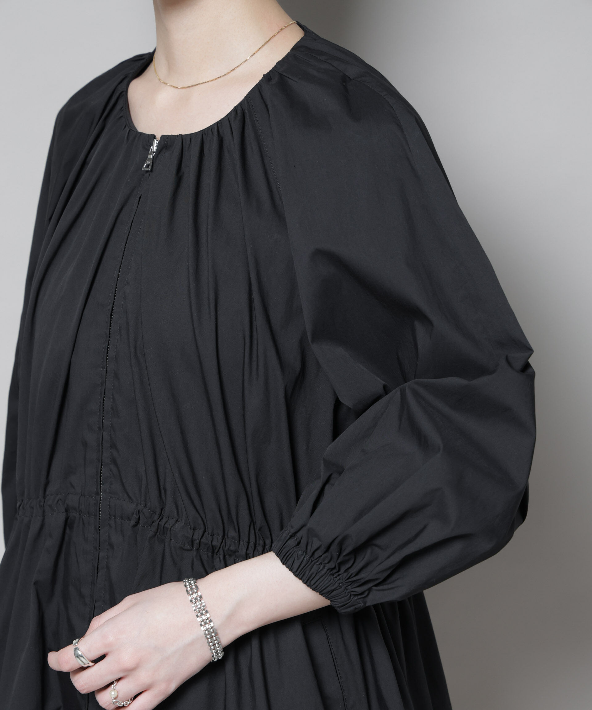 nano･universe「タイプライタードロストギャザーブルゾン」|ブルゾン・スタジャン|