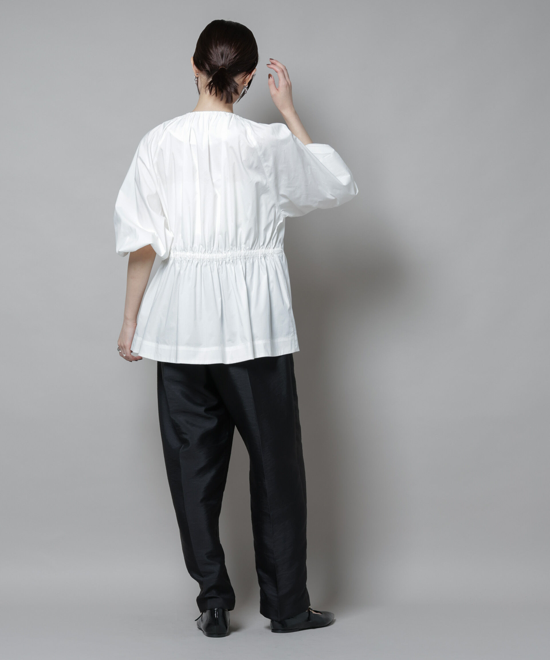 nano･universe「タイプライタードロストギャザーブルゾン」|ブルゾン・スタジャン|