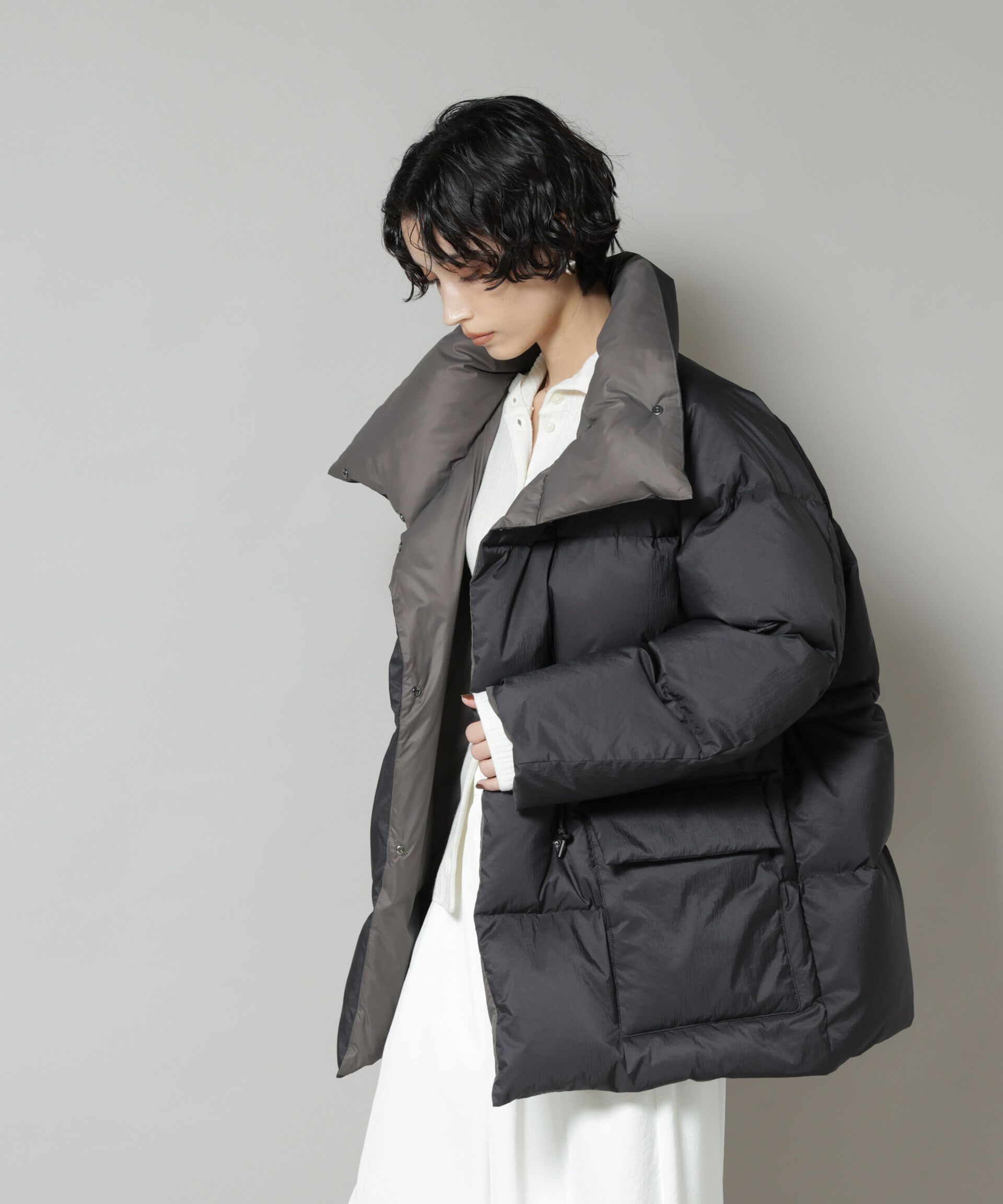 nano･universe「「西川ダウン(R)」バイカラーボリュームダウン」|ダウン|