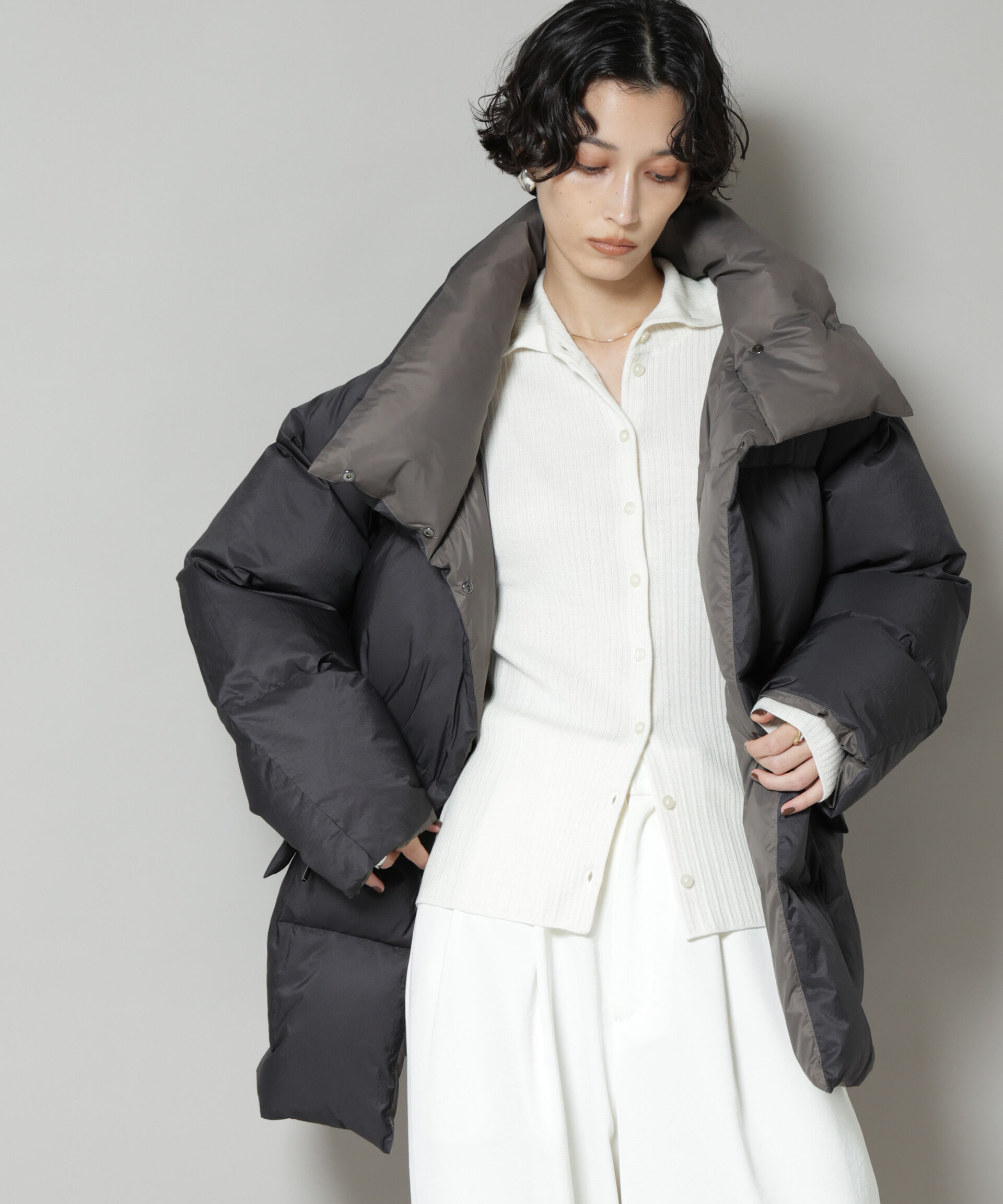 nano･universe「「西川ダウン(R)」バイカラーボリュームダウン」|ダウン|