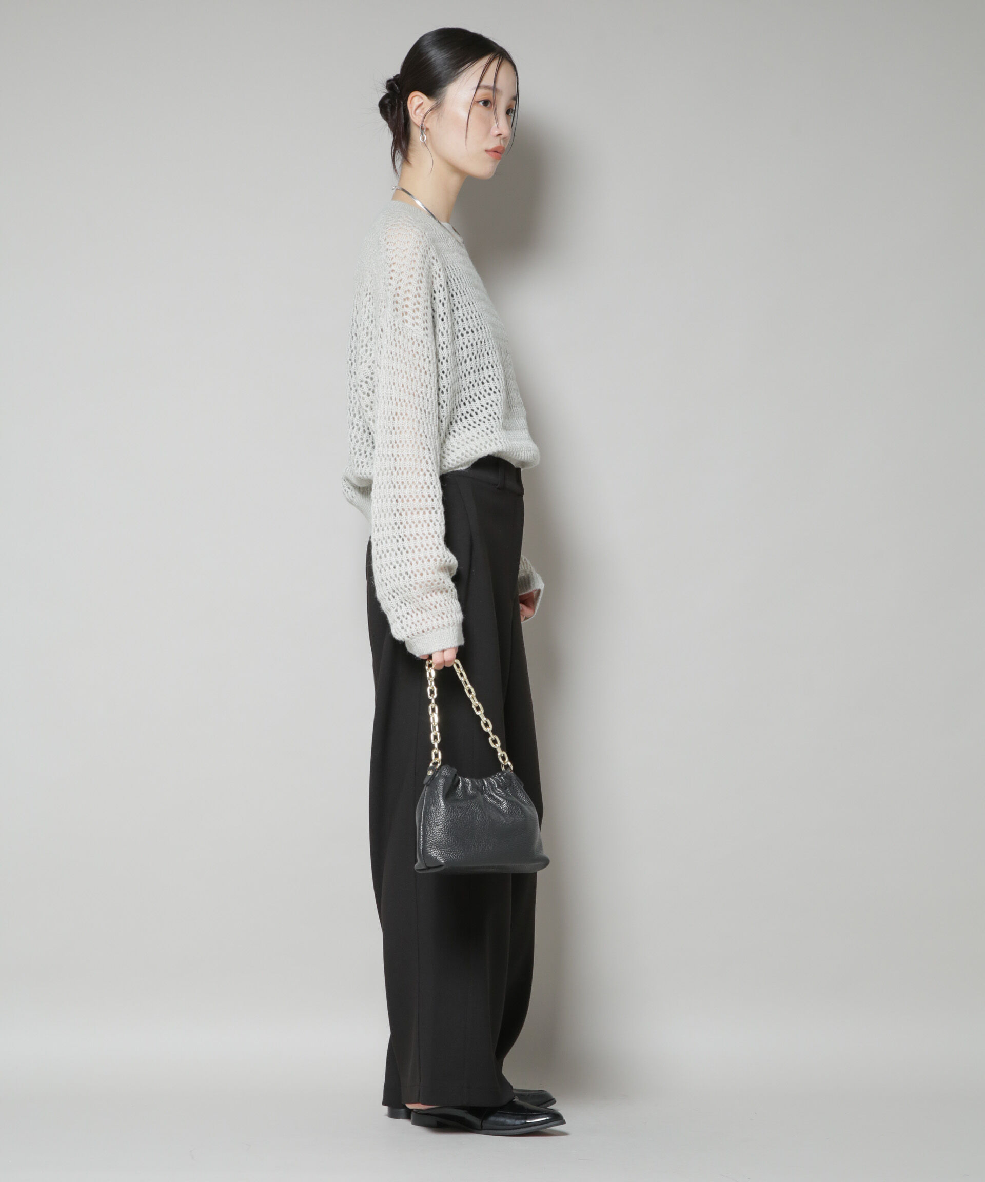 nano･universe「サイドタックカットジョーゼットパンツ」|チノ|