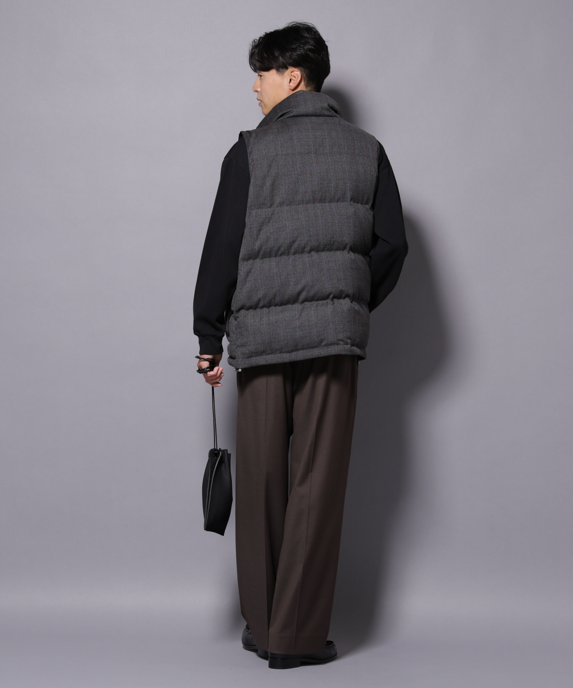 nano･universe「DELEGANTE エアリーサキソニー/グレンチェックTAIONダウンベスト」|ダウン|