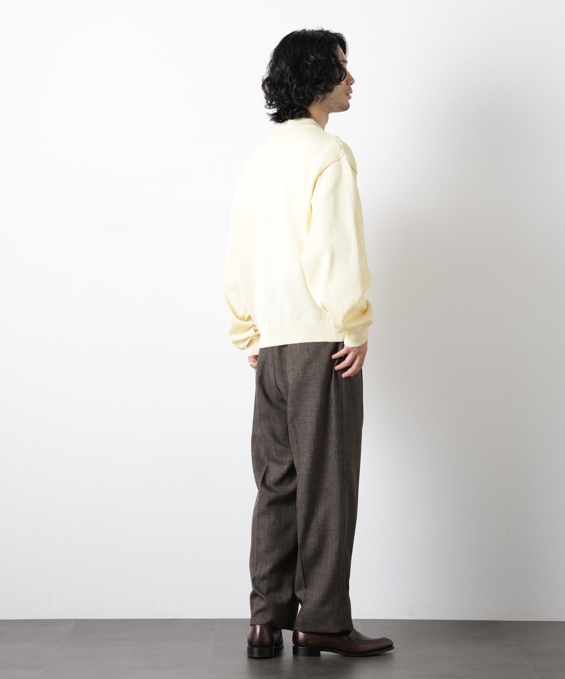 nano･universe「「大人のワイドパンツ」シャークスキンイージースラックス」|チノ|