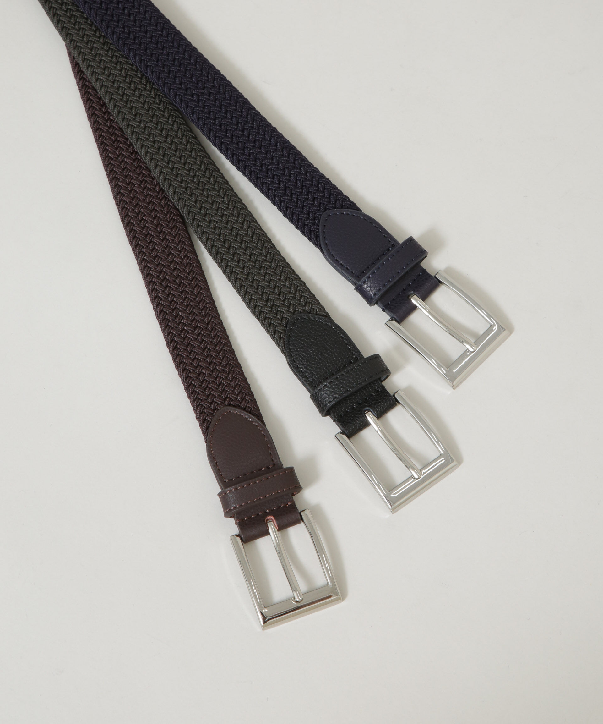 nano･universe「ゴムメッシュベルト ソリッドカラー」|ベルト|