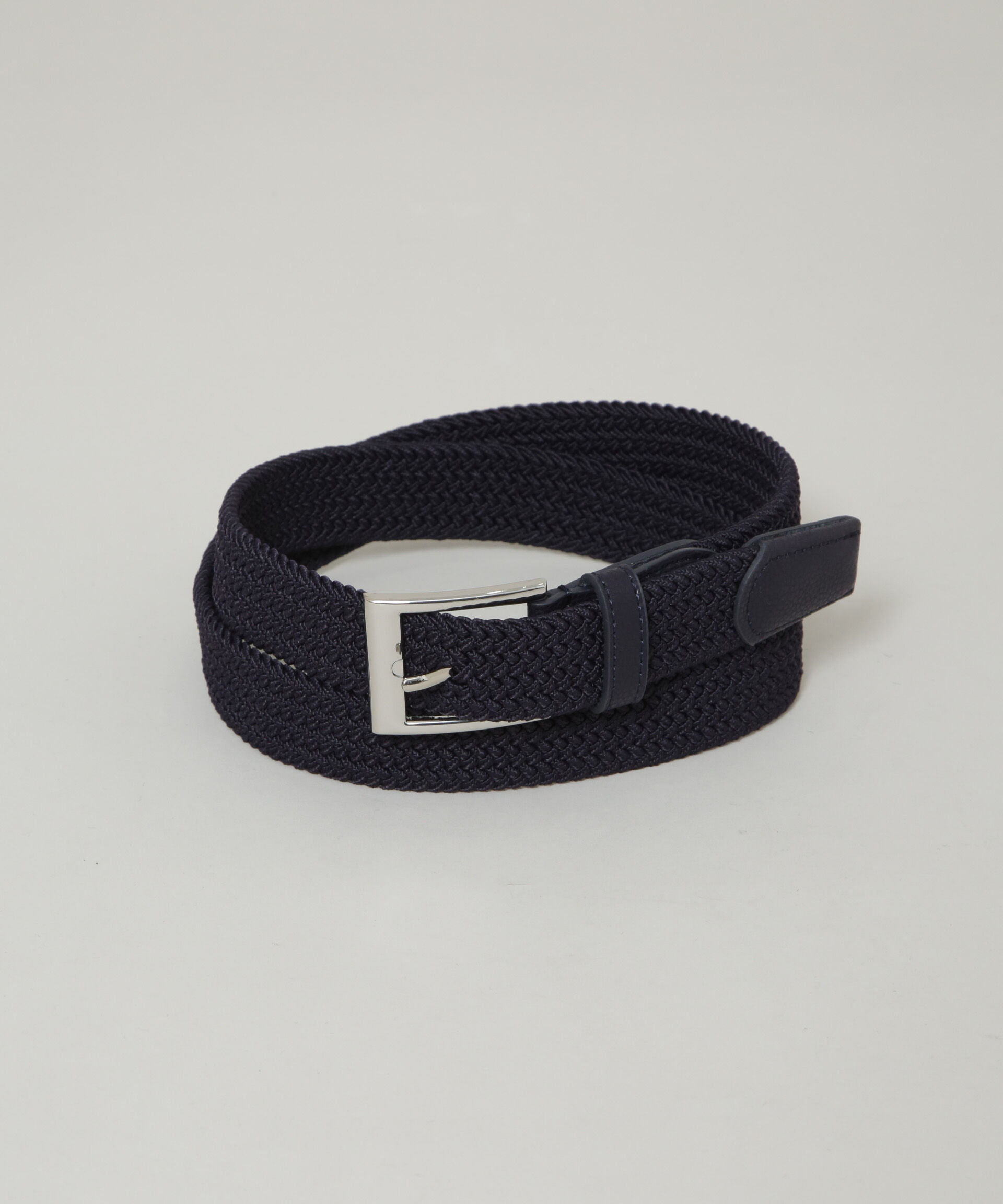 nano･universe「ゴムメッシュベルト ソリッドカラー」|ベルト|ネイビー