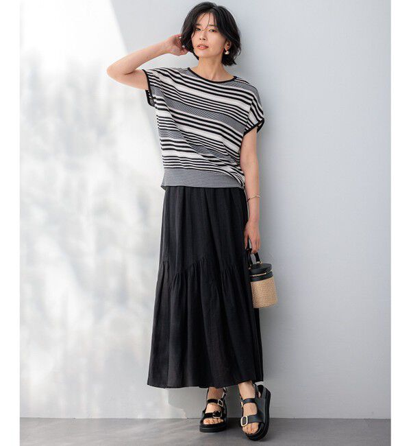 23区「【洗える】LIBECO ティアード スカート」|スカート|