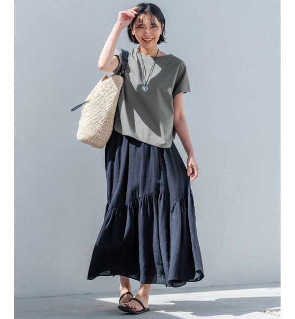 23区「【洗える】LIBECO ティアード スカート」|スカート|