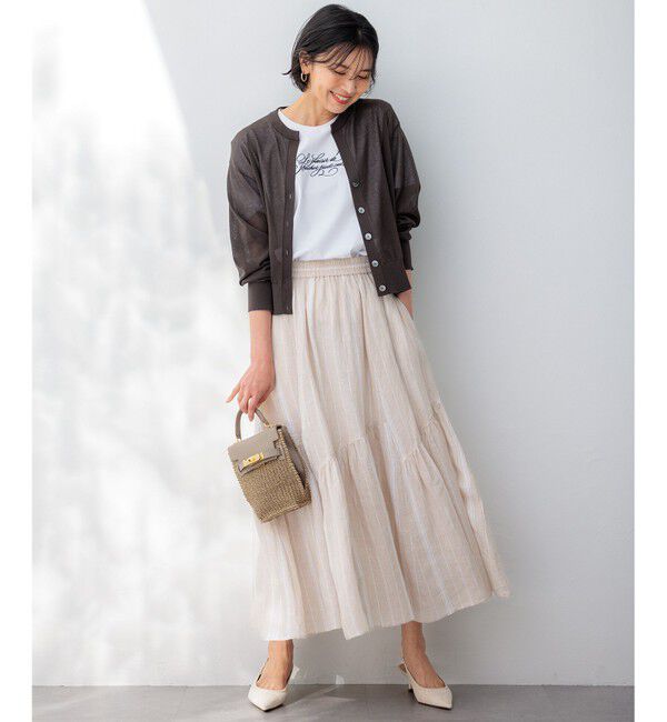 23区「【洗える】LIBECO ティアード スカート」|スカート|