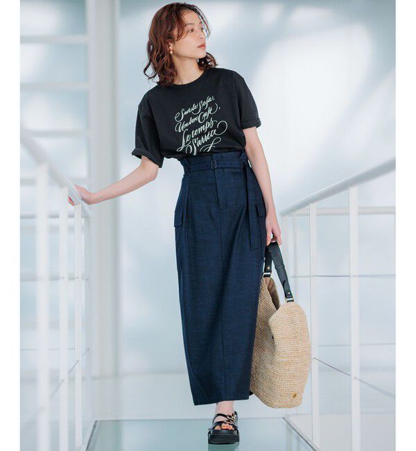 23区「【井波麻里衣さんコラボ】カリグラフィー プリント Tシャツ」|Tシャツ・カットソー|