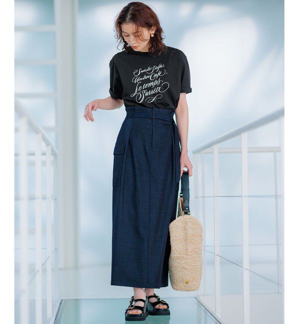 23区「【井波麻里衣さんコラボ】カリグラフィー プリント Tシャツ」|Tシャツ・カットソー|