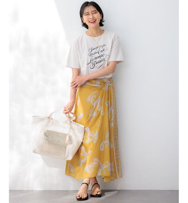 23区「【井波麻里衣さんコラボ】カリグラフィー プリント Tシャツ」|Tシャツ・カットソー|