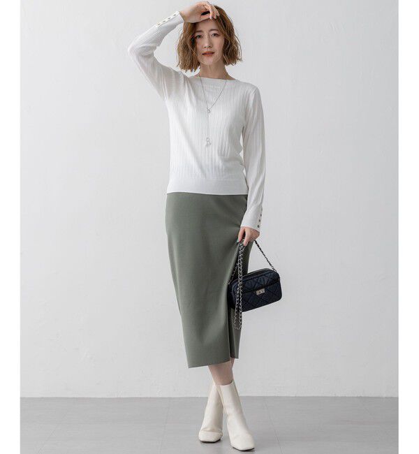 23区「【洗える】シルキーレーヨンワイドリブ ニット」|ニット・セーター|