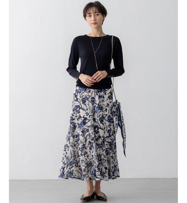 23区「【洗える】シルキーレーヨンワイドリブ ニット」|ニット・セーター|