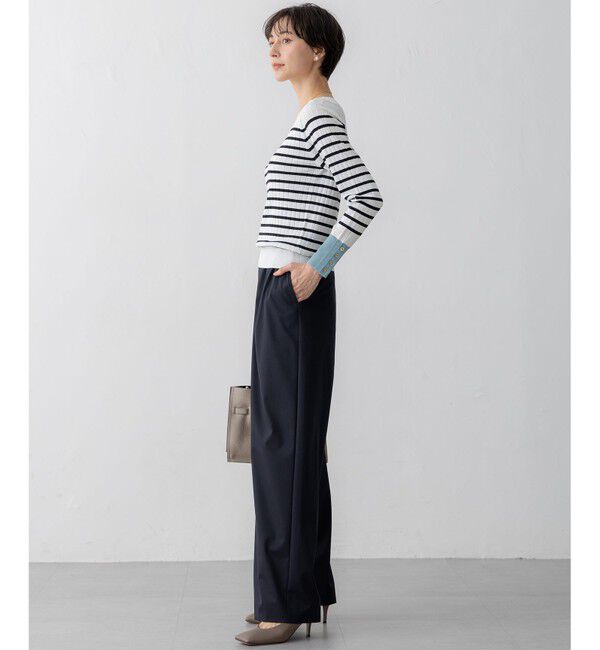 23区「【洗える】シルキーレーヨンワイドリブ ニット」|ニット・セーター|