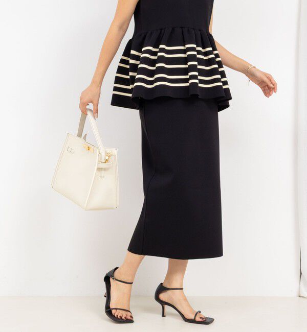 NOLLEY'S「《セットアップ対応》ミラノリブタイトスカート」|タイト|ブラック