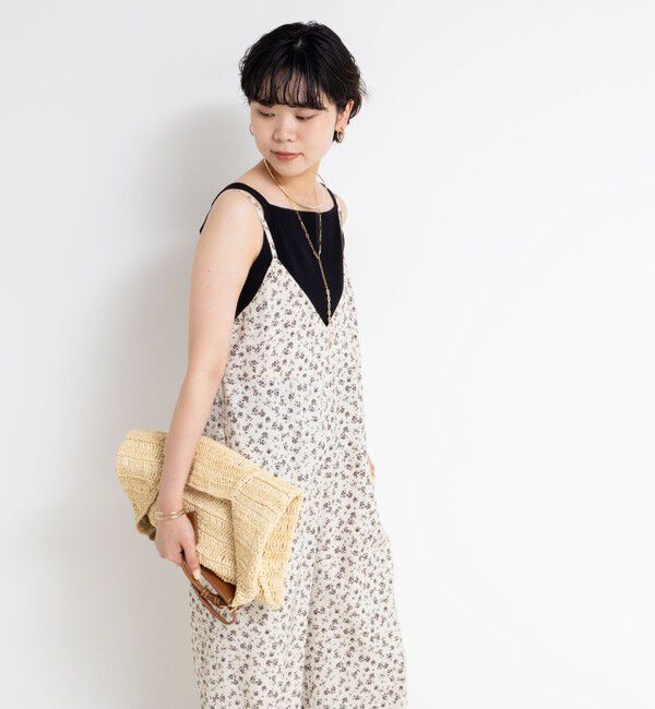 Rie Miller「ウォッシャブルシーチングプリントオールインワン」|オールインワン|