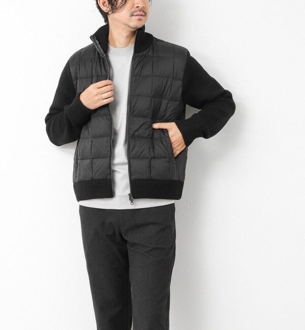 NOLLEY'S goodman「【TAION/タイオン】別注HI NECK DOWN JKT WITH SLEEVE KNIT 25AW」|ブルゾン・スタジャン|