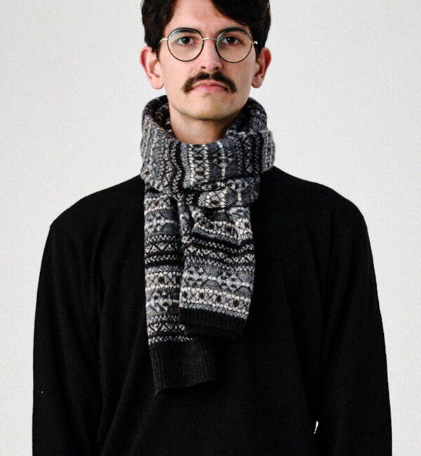 NOLLEY'S goodman「【Nine Tailor/ナインテーラー】Mugwort Stole N-1520」|ストール|ブラック・グレー系1