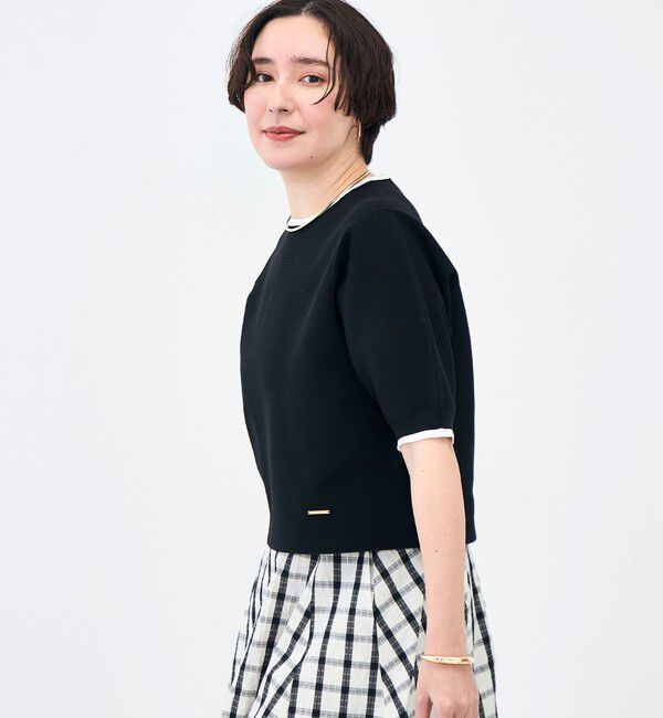 NOLLEY'S「《手洗い可能》ホールガーメントパフスリーブニットＴ」|ニット・セーター|