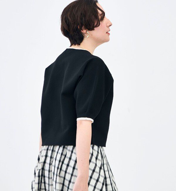 NOLLEY'S「《手洗い可能》ホールガーメントパフスリーブニットＴ」|ニット・セーター|