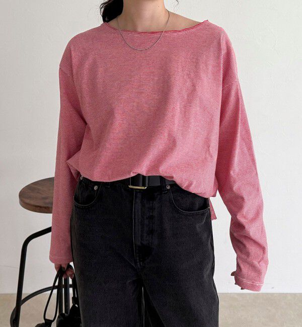 fredy emue「ルーズボートロンＴシャツ」|Tシャツ・カットソー|レッド系その他