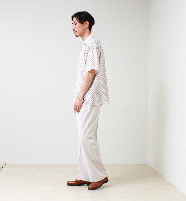 GLOSTER「【美シルエット】ミディアムストレート フレアパンツ」|チノ|