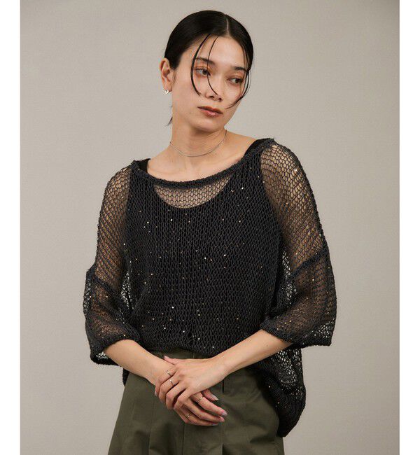 SALON adam et rope'「ギマコットンスパンコールプルオーバー」|ニット・セーター|