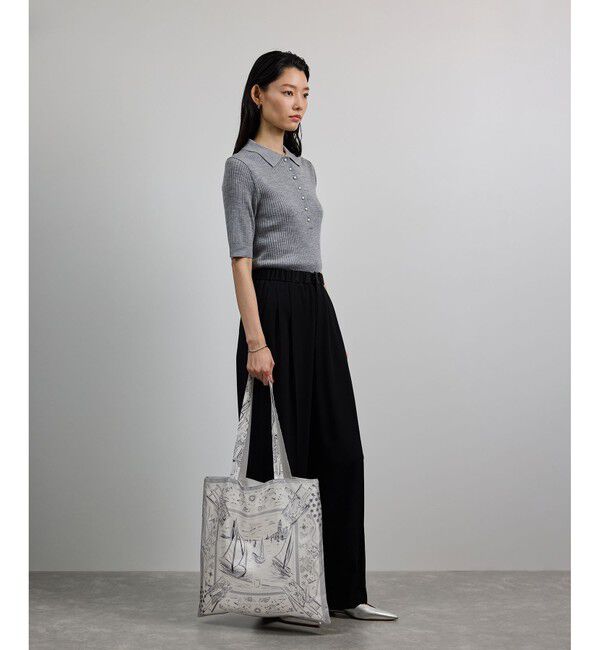 ROPE「【YUKO SAEKI for ROPE&rsquo;・コラボ】スカーフ柄プリント シルクトートバッグ【A4対応】」|トートバッグ|