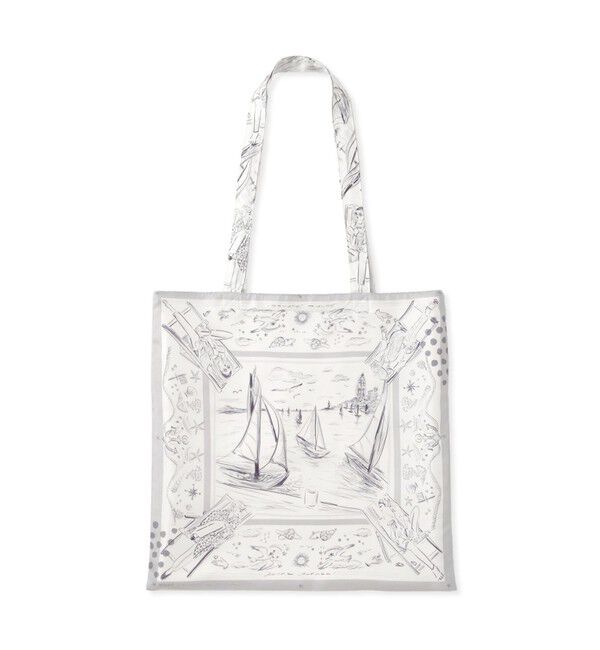 ROPE「【YUKO SAEKI for ROPE&rsquo;・コラボ】スカーフ柄プリント シルクトートバッグ【A4対応】」|トートバッグ|