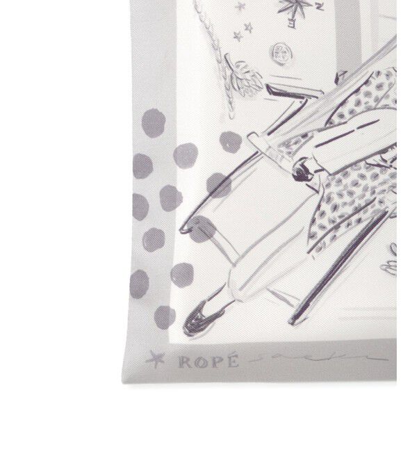 ROPE「【YUKO SAEKI for ROPE&rsquo;・コラボ】スカーフ柄プリント シルクトートバッグ【A4対応】」|トートバッグ|