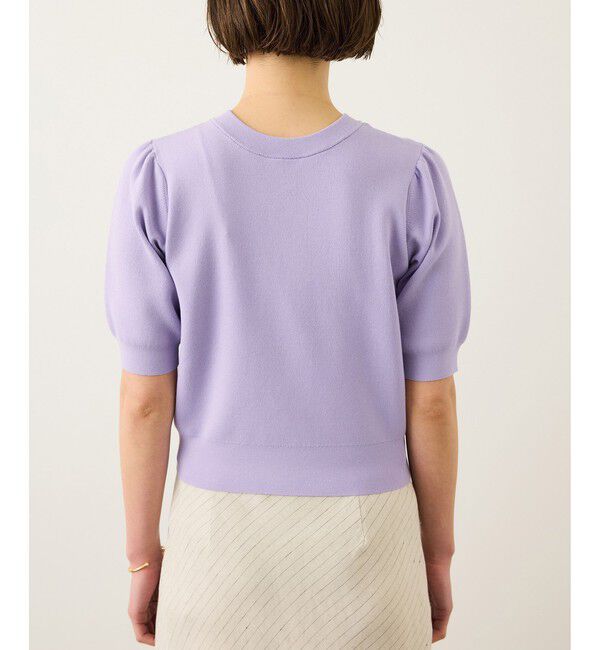 ROPE「金ボタン5分袖プルオーバー/イージーケア」|ニット・セーター|