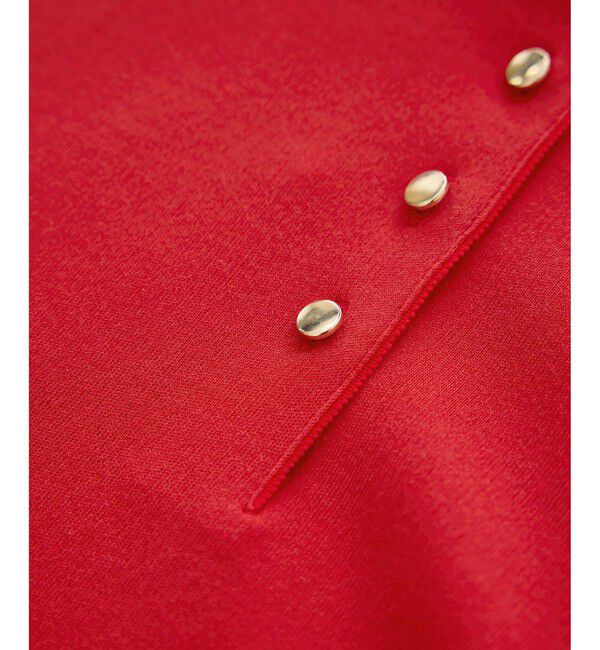 ROPE「金ボタン5分袖プルオーバー/イージーケア」|ニット・セーター|