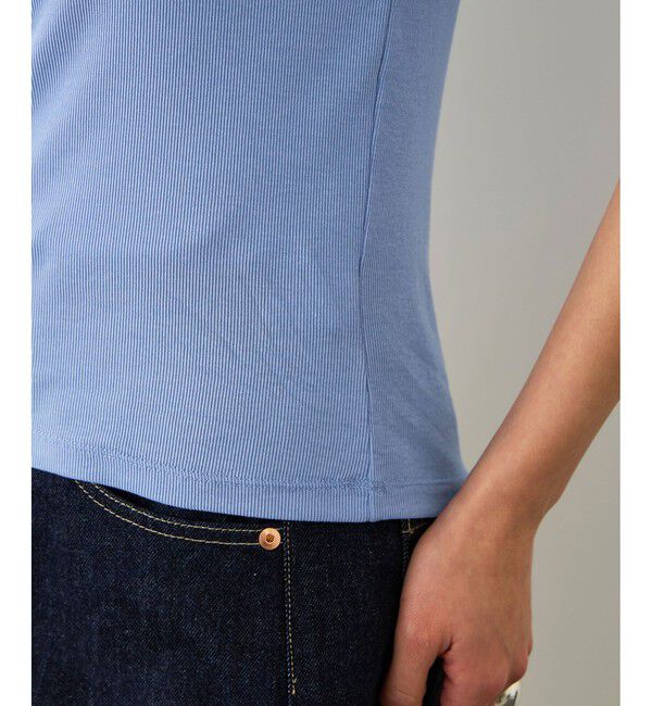 ROPE「コンフォートリブハーフスリーブカットソー(5分袖)/イージーケア・接触冷感」|Tシャツ・カットソー|