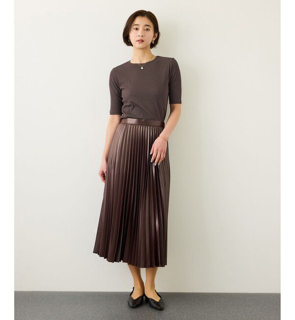 ROPE「コンフォートリブハーフスリーブカットソー(5分袖)/イージーケア・接触冷感」|Tシャツ・カットソー|