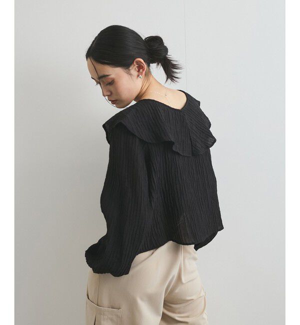 VIS「【洗える】ラッフルカラーブラウス」|シャツ・ブラウス|