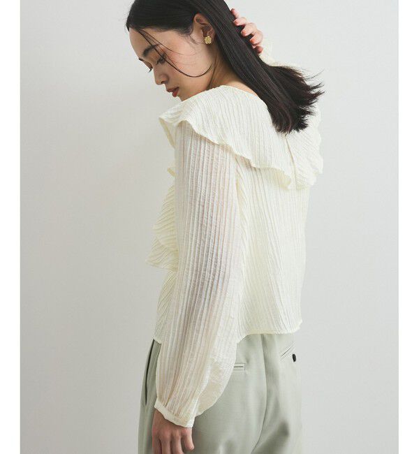 VIS「【洗える】ラッフルカラーブラウス」|シャツ・ブラウス|