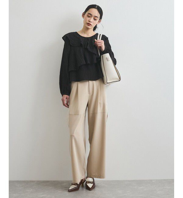 VIS「【洗える】ラッフルカラーブラウス」|シャツ・ブラウス|