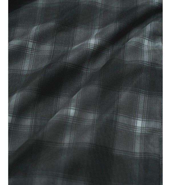 VIS「【洗える】チュールプリントチェックスカート」|スカート|