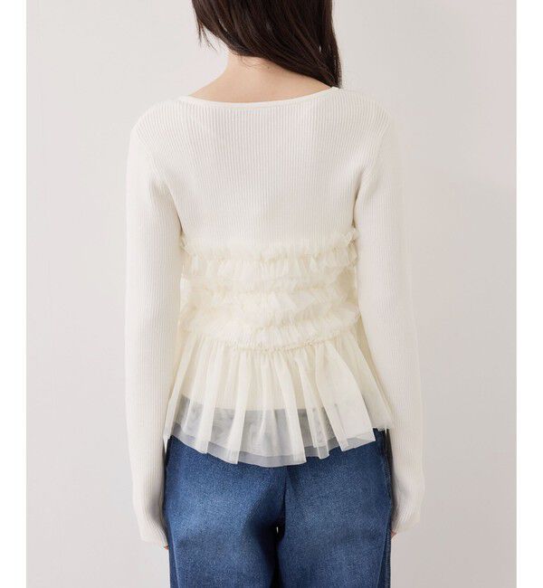 VIS「チュールフリルドッキングニット/イージーケア」|ニット・セーター|