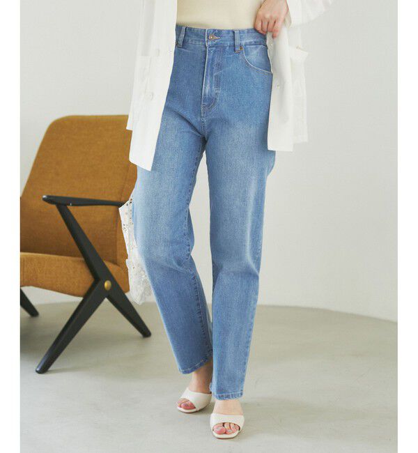 Rope&rsquo;Picnic「【ウエスト革命デニム】ウエストシェイプデニムストレートパンツ」|デニム|