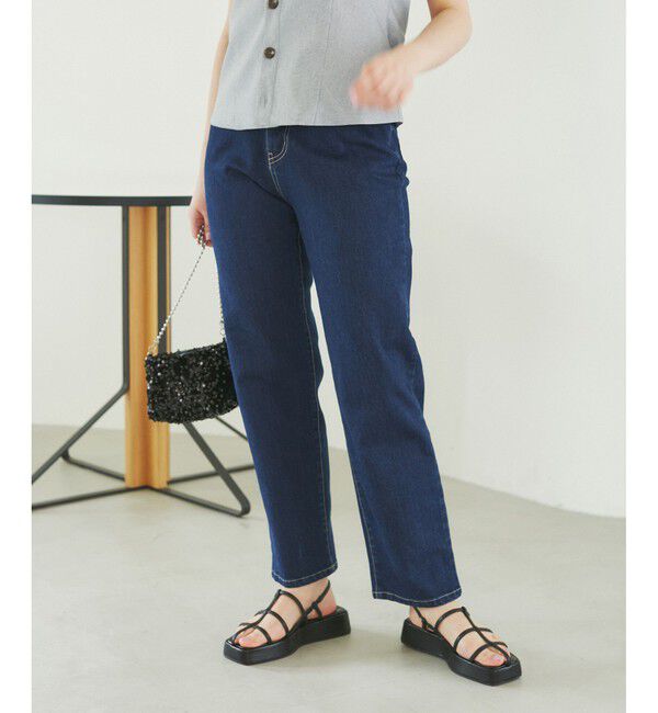 Rope&rsquo;Picnic「【ウエスト革命デニム】ウエストシェイプデニムストレートパンツ」|デニム|