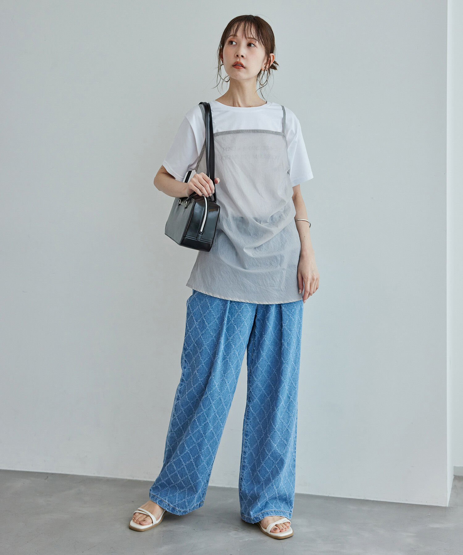 ROPE PICNIC PASSAGE「シアーミドル丈レイヤードキャミソール」|ベスト・ジレ|