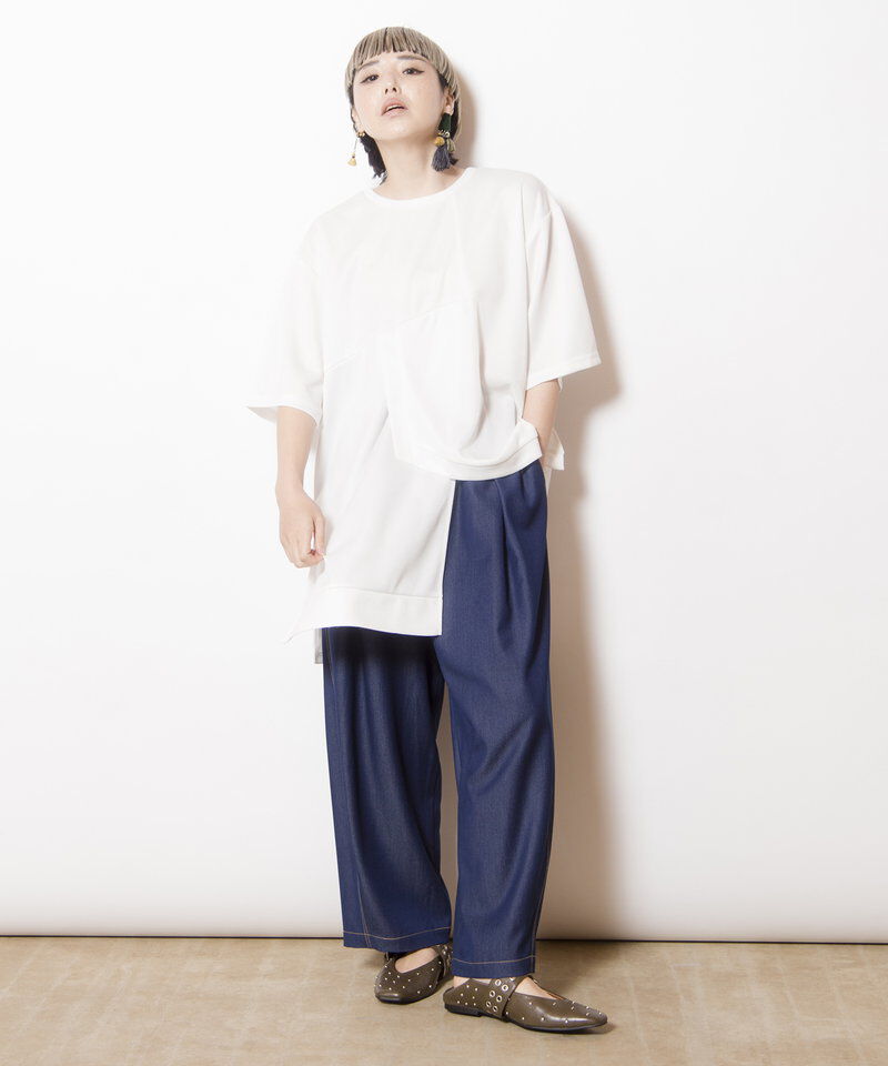  「ポリエステルデニムタックパンツ」|その他|