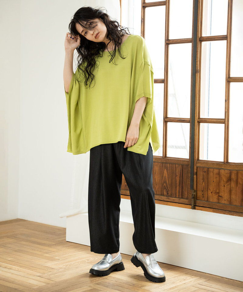  「ポリエステルデニムタックパンツ」|その他|