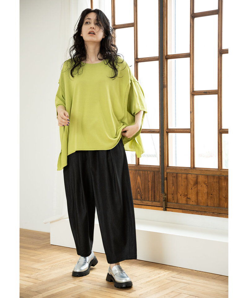  「ポリエステルデニムタックパンツ」|その他|