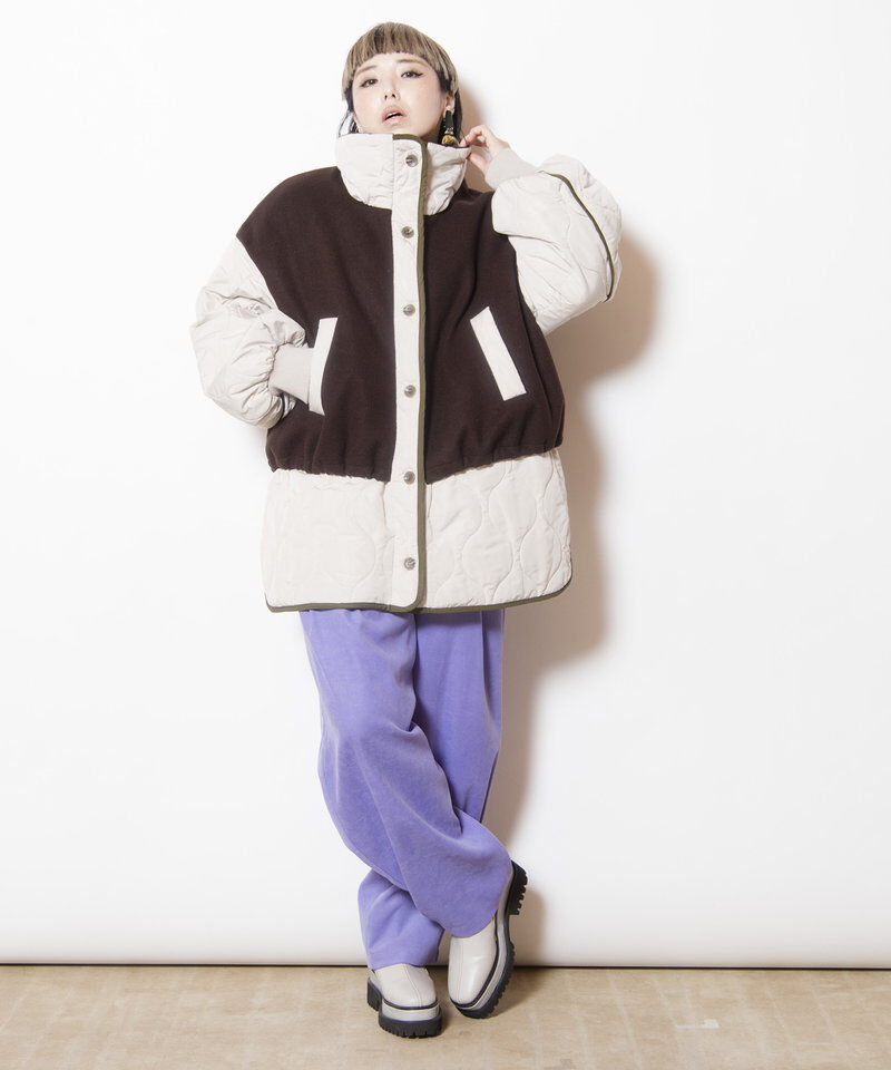  「キルティングレイヤードショートコート」|ブルゾン・スタジャン|