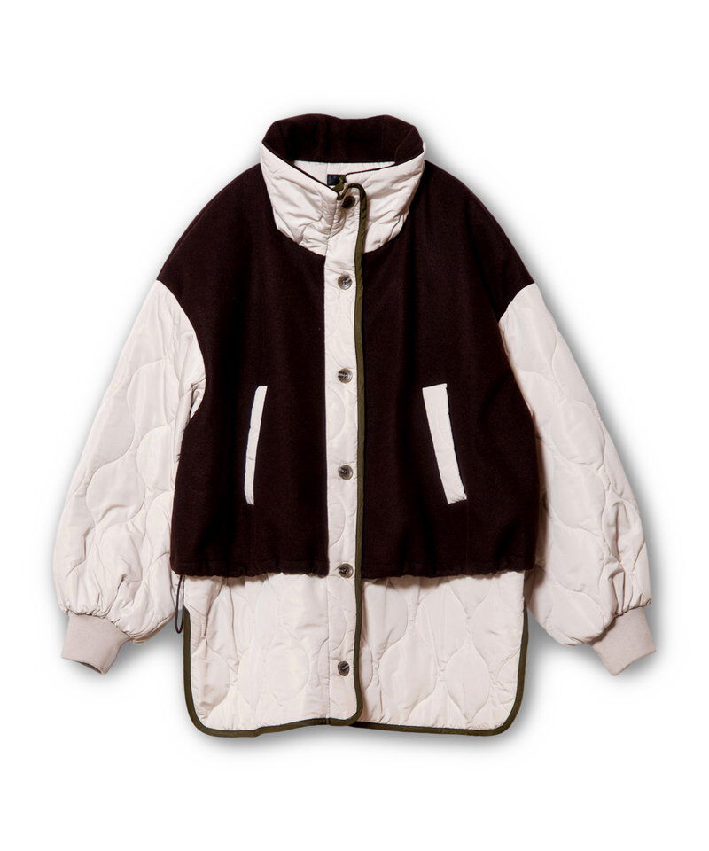  「キルティングレイヤードショートコート」|ブルゾン・スタジャン|